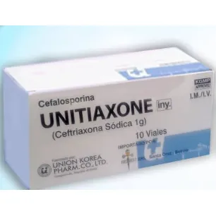 CEFTRIAXONA 1 G. UNITIAXONE CAJA X 10 VIALES - Ecofarma